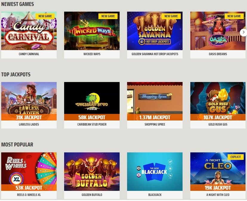 Ignition Casino Game Selection